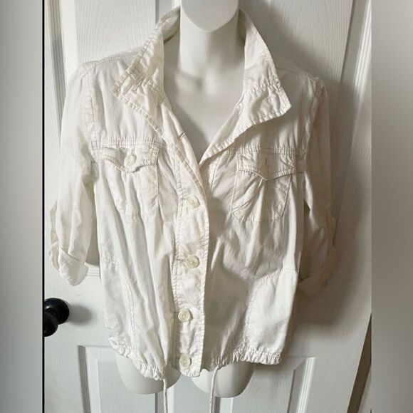 French cuff white lightweight jacket - Picture 1 of 5
